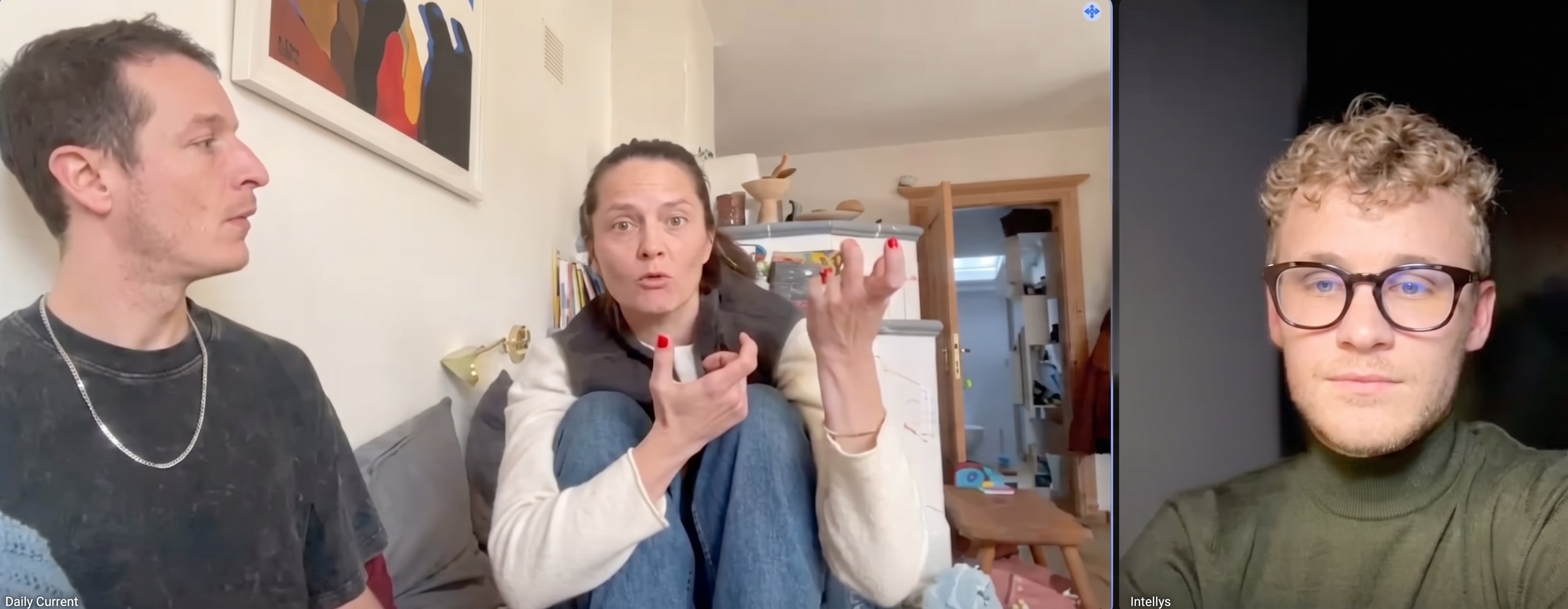 Screenshot of a call between Marceau, Tom and Inga